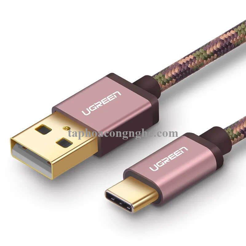 Ugreen 40428 0.5M màu Nâu Cáp sạc USB TypeC cao cấp US250 30040428